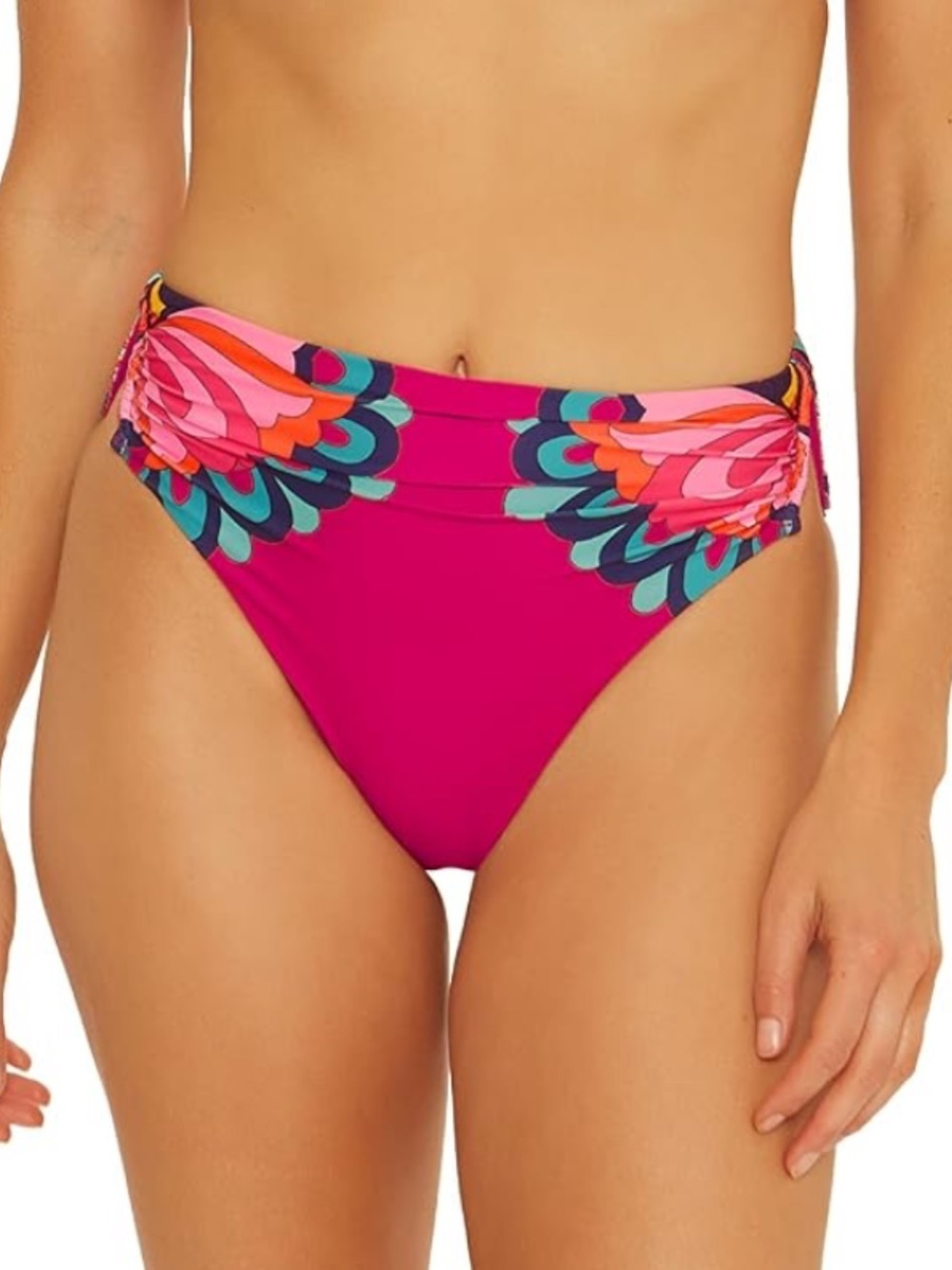NWT Trina Turk Floral Medallion High Waisted bikini bottom size 4